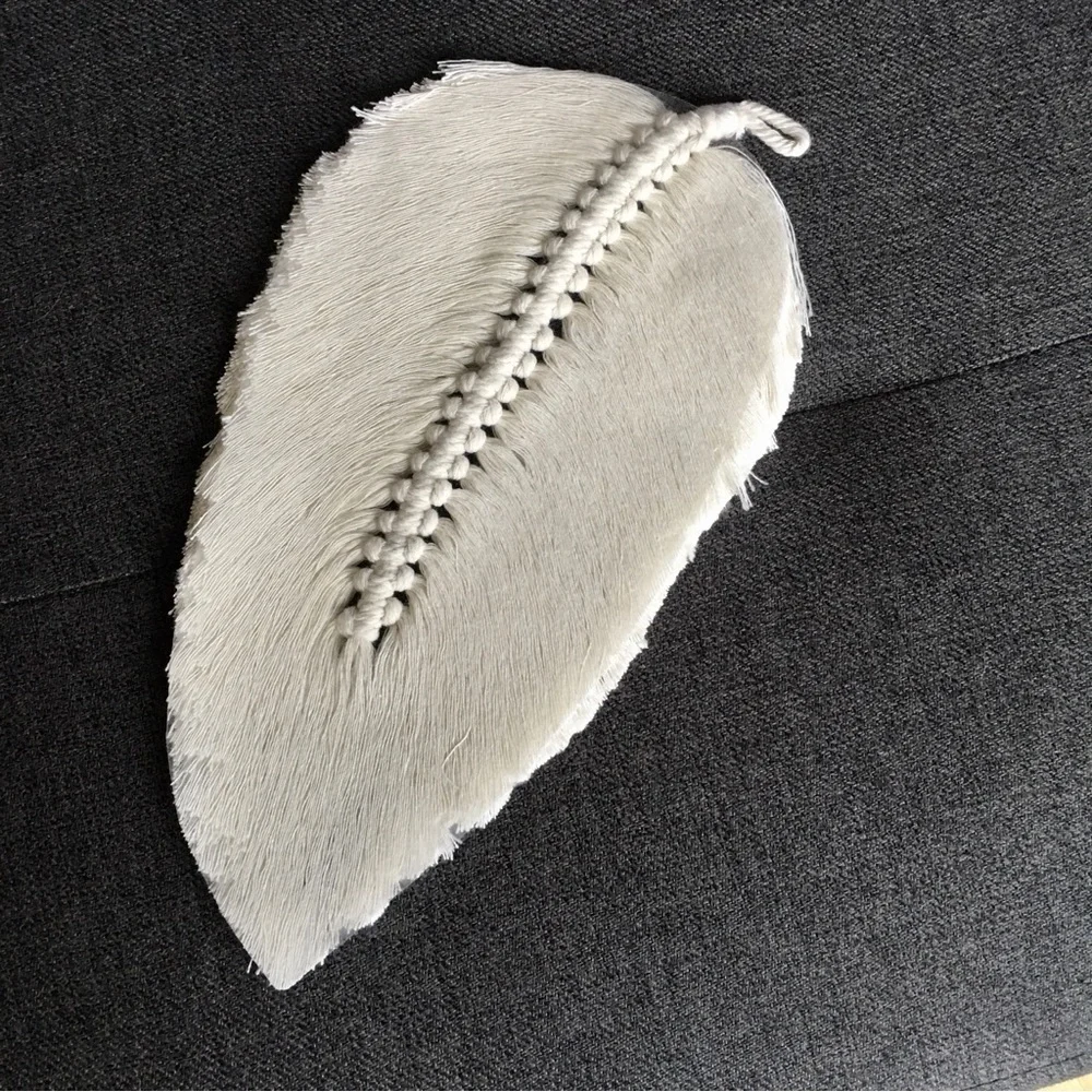 Bohemian, Macrame, Leaf Wall Home Decor, Ivory